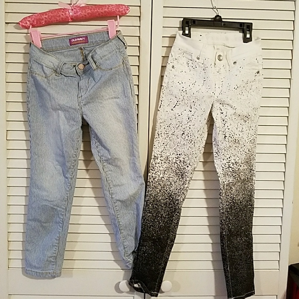 2 pair girls jeans old navy/ justice size 8